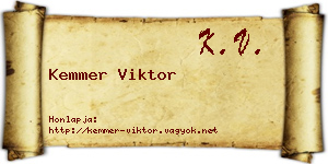 Kemmer Viktor névjegykártya